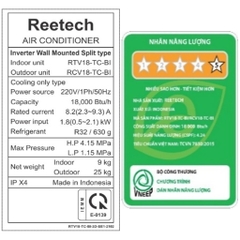 Máy lạnh Reetech Inverter 2 HP RTV18-TC-BI