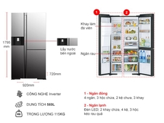 Tủ lạnh Hitachi Inverter 569 lít R-MY800GVGV0(MIR)