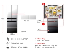 Tủ lạnh Hitachi Inverter 520 lít R-HW540RV (X)
