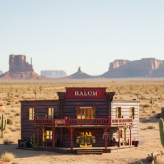 Mô hình Halom nhà hàng Viễn Tây western Town DIY