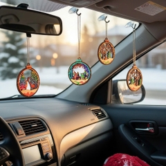 (10 cái/ hộp)  Halom đồ decor Trang trí giáng sinh Noel bằng gỗ