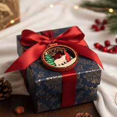 (10 cái/ hộp)  Halom đồ decor Trang trí giáng sinh Noel bằng gỗ