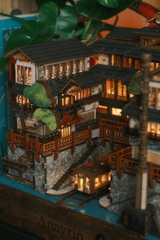 Mô hình Halom book nook diy Nhà tắm nước nóng Ginzan Onsen