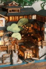 Mô hình Halom book nook diy Nhà tắm nước nóng Ginzan Onsen
