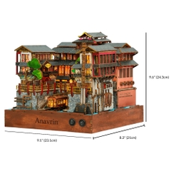 Mô hình Halom book nook diy Nhà tắm nước nóng Ginzan Onsen