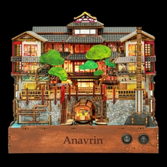 Mô hình Halom book nook diy Nhà tắm nước nóng Ginzan Onsen