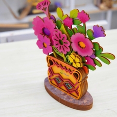 Lọ Hoa Gỗ DIY Halom Bộ Lắp Ghép Decor Bàn Học, Bàn Làm Việc Dễ Thương