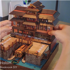Mô hình Halom book nook diy Nhà tắm nước nóng Ginzan Onsen