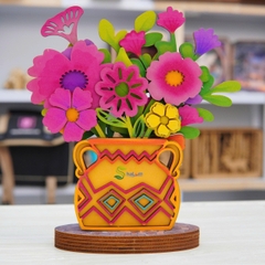 Lọ Hoa Gỗ DIY Halom Bộ Lắp Ghép Decor Bàn Học, Bàn Làm Việc Dễ Thương