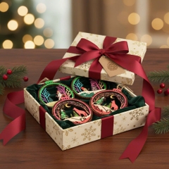 (10 cái/ hộp)  Halom đồ decor Trang trí giáng sinh Noel bằng gỗ