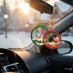 (10 cái/ hộp)  Halom đồ decor Trang trí giáng sinh Noel bằng gỗ