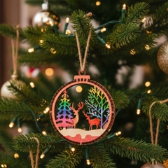 (10 cái/ hộp)  Halom đồ decor Trang trí giáng sinh Noel bằng gỗ