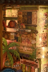 Mô Hình Gỗ DIY Book Nook Halom D'Mall Boracay Manila Philippines Có Đèn LED Decor Kệ Sách Quà Tặng