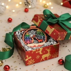 (10 cái/ hộp)  Halom đồ decor Trang trí giáng sinh Noel bằng gỗ