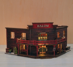 Mô hình Halom nhà hàng Viễn Tây western Town DIY