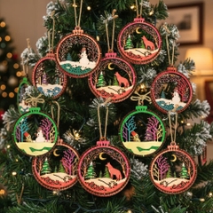 (10 cái/ hộp)  Halom đồ decor Trang trí giáng sinh Noel bằng gỗ
