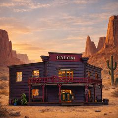 Mô hình Halom nhà hàng Viễn Tây western Town DIY