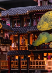 Mô hình Halom book nook diy Nhà tắm nước nóng Ginzan Onsen