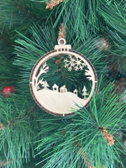 (10 cái/ hộp)  Halom đồ decor Trang trí giáng sinh Noel bằng gỗ