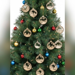 (10 cái/ hộp)  Halom đồ decor Trang trí giáng sinh Noel bằng gỗ