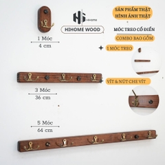 MÓC TREO GỖ SƠN MÀU NÂU RUSTIC MTG002.
