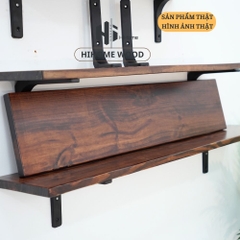 KỆ GỖ TREO TƯỜNG MÀU NÂU RUSTIC KÈM PASS KGT010