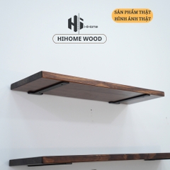 KỆ GỖ TREO TƯỜNG MÀU NÂU RUSTIC KÈM PASS KGT008