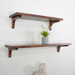 KỆ GỖ TREO TƯỜNG MÀU NÂU RUSTIC DECOR RỘNG 20CM KGT005
