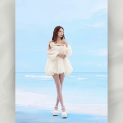 Đầm váy xoè mini trên đầu gối dáng bèo kiểu tiểu thư vải tơ gôn cao cấp đi tiệc đi chơi | vd98