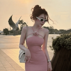 Đầm ôm body váy maxi cổ thuyền vải lanh gân co giãn quyến rũ có bigsize | vd80