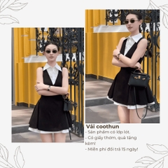 Đầm váy xòe mini vải goothun kiểu dáng công sở hai lớp có bigsize | vd33