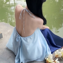 Set áo yếm hai dây hở lưng chân váy dài trơn dài basic mùa Trung Thu có bigsize | set1
