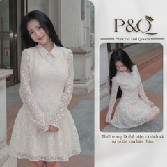 Đầm hoa tay dài ren dáng xoè dài hai lớp có cúp ngực có bigsize | vd58