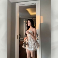 Đầm Ren Nữ Cúp Ngực Dáng Xòe Váy Công Chúa Tiểu Thư Sang Trọng Đi Tiệc | vd126