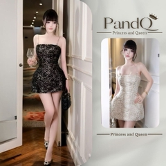 Đầm Hai Dây Dự Tiệc Nữ Dáng Ngắn Xòe Phồng Ren Dự Tiệc Sang Trọng Họa Tiết Hoa | vd130