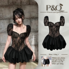 Đầm Váy Ren Cúp Ngực Eo Corset Váy Bí Có Lót Trong Phong Cách Tiểu Thư Ballet Core | vd94