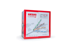 Cáp mạng Cat 5e AMTAKO 5877 dây trắng 305m - 4 sợi đồng - 4 sợi hợp kim