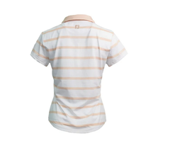 Áo Footjoy Cap Sleeve Spacedye Stripe Shirt White/Sand