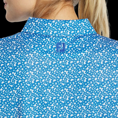 Áo Footjoy Floral Print SS Shirt White/Blue/Aqua