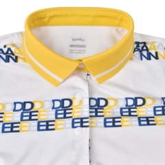 Áo golf nữ HANDEE trắng bo vàng