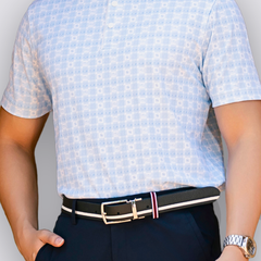 THẮT LƯNG DA GOLF HỌA TIẾT KẺ CAO CẤP - NRSTL0002
