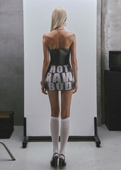 RAW Text Printed Strapless Dress