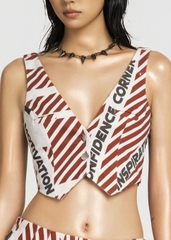 MAP Striped Cropped Gilet