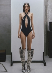 RAW Stars Printed Deep V Neck Bodysuit