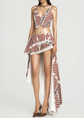 MAP Striped Cropped Gilet