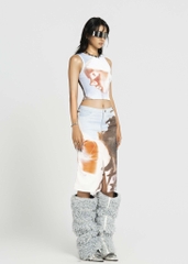 MAP Face Printed Cropped Top