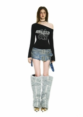 BONG One Shoulder Long Sleeves Top