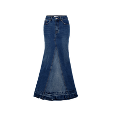 Flared Maxi Denim Skirt
