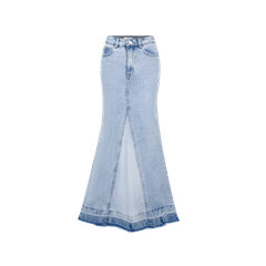 Flared Maxi Denim Skirt