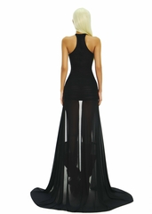 BONG Lace Wrapped Hips Split Dress